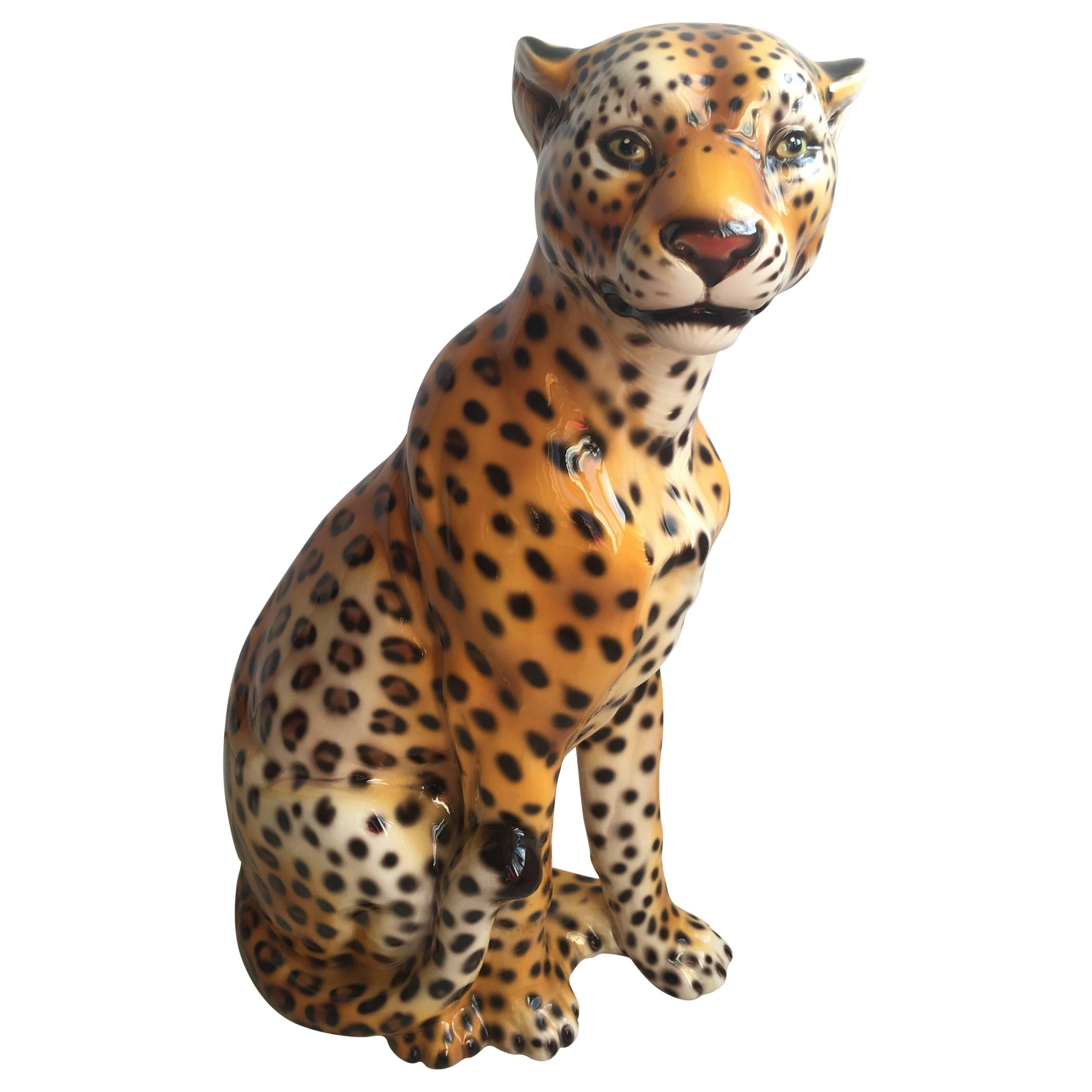 Beautiful Vintage Ceramic Leopard For Sale