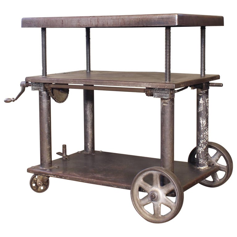 rolling table cart stainless steel bar cart rolling table vintage industrial adjustable steel metal for sale at rolling table cart stainless steel bar cart rolling table vintage industrial adjustable steel metal for sale at