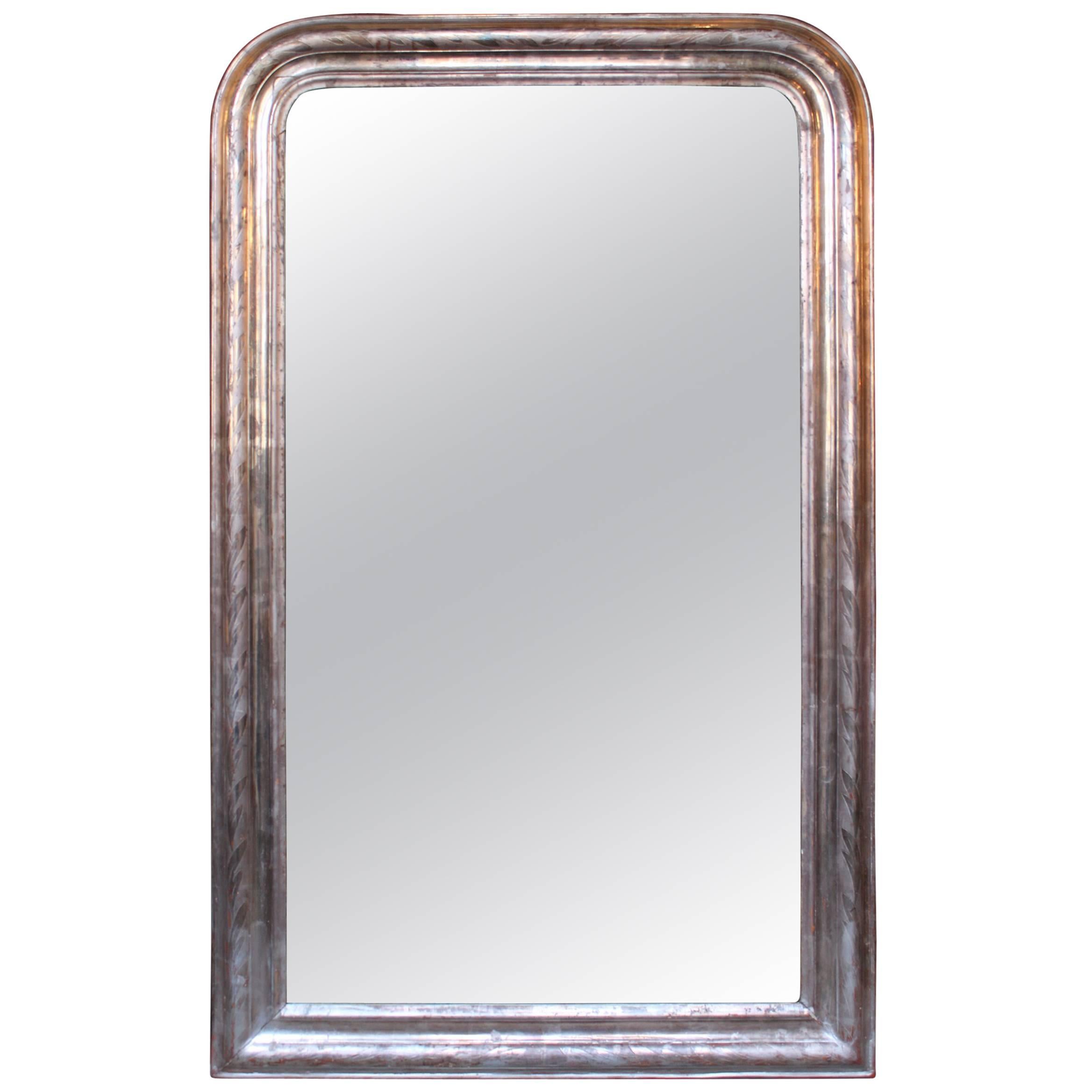 Silvered Louis Philippe Mirror