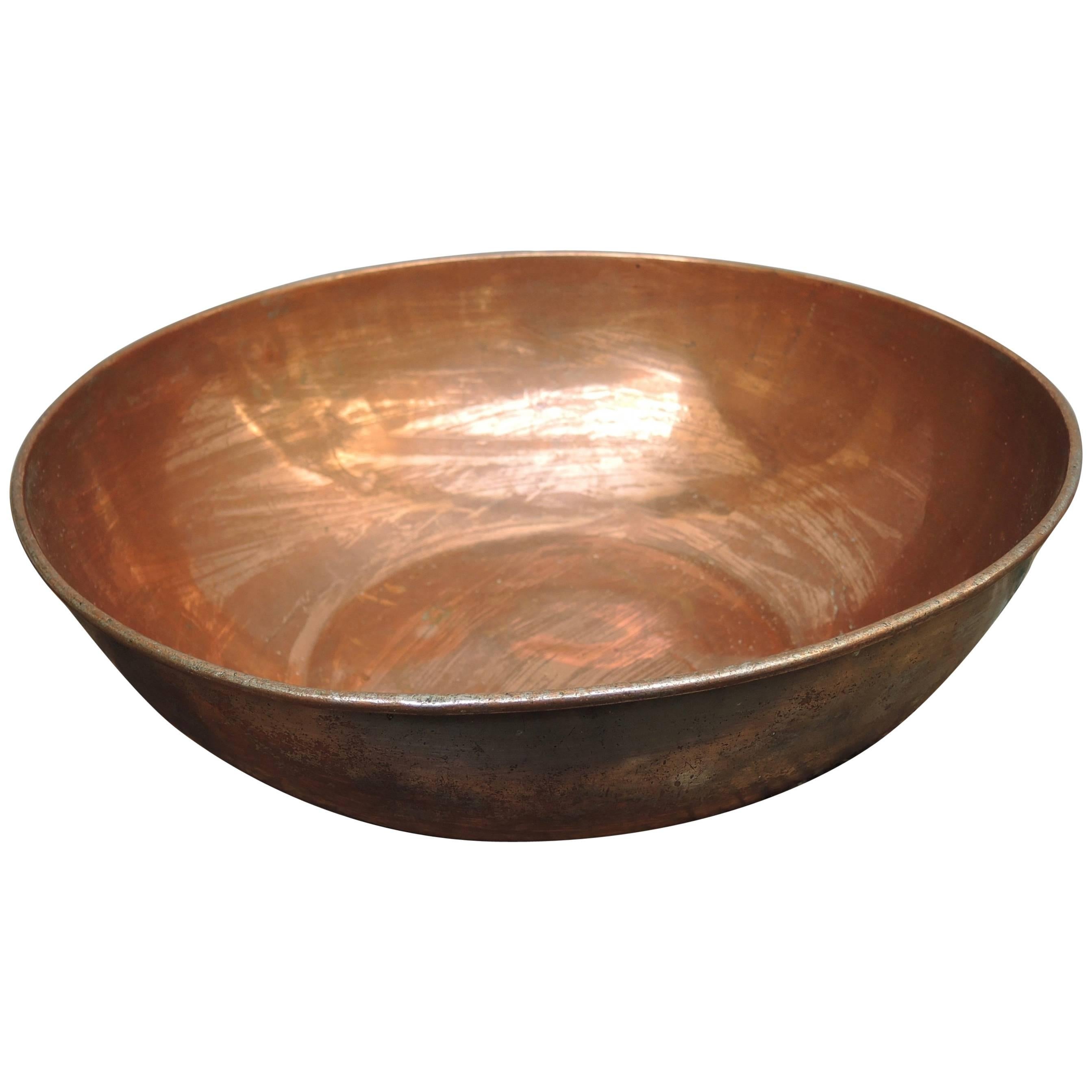 19th Century French Copper Chefs Bowl