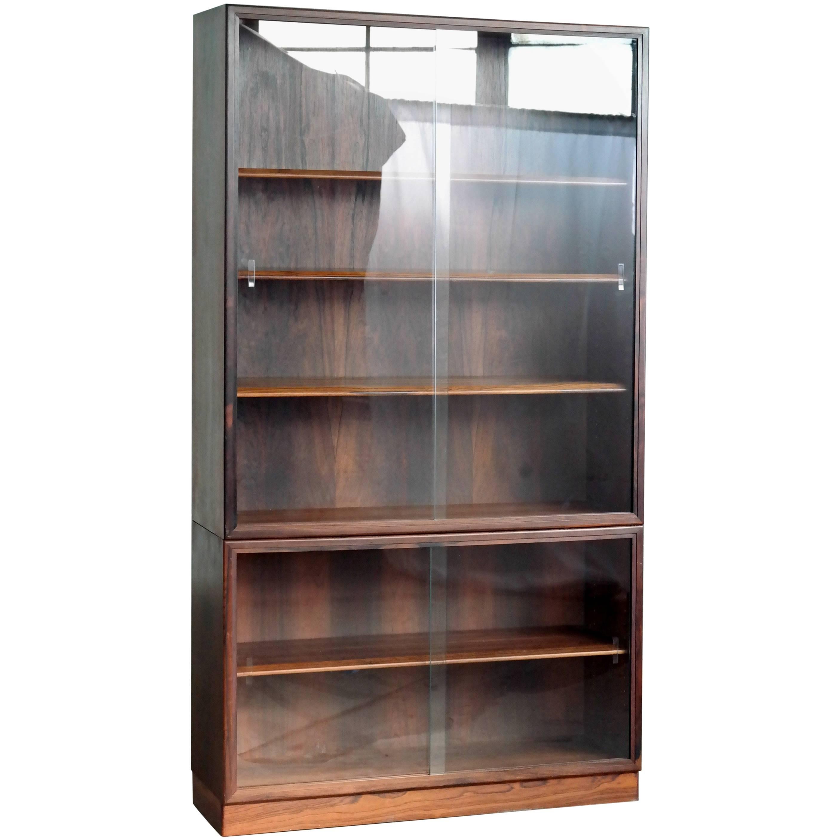 Danish Rosewood Bookcase or Display Cabinet with Glass Doors for John Stuart