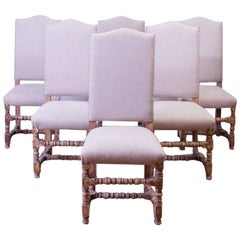 Antique Set of Six Baroque Style Dining Side Chairs