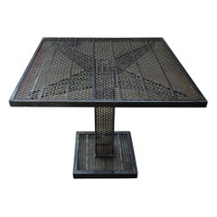 René Malaval Iron Perforated Square Table, circa 1960