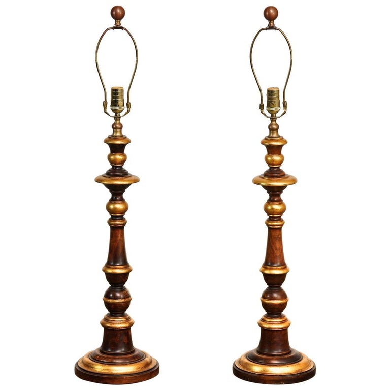 Pair Of Chinoiserie Porcelain Vase Table Lamps By Bradburn At 1stdibs Pair Of Parcel Gilt Wood Candlestick Table Lamps By Bradburn