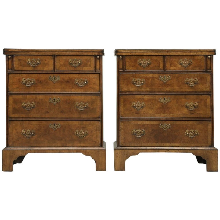 Antique Pair of Small English Dressers or Chest of Drawers at