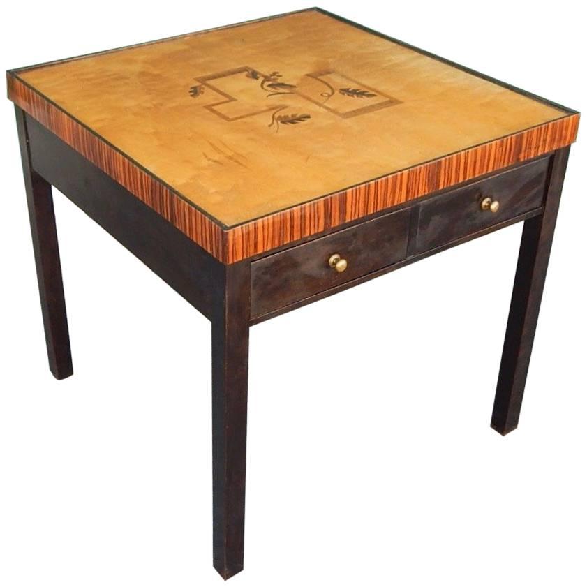 Swedish Art Deco Cubic Inlaid Side/End Table, circa 1930 For Sale