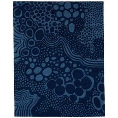 Angela Adams Glacier, Blue Area Rug, 100% New Zealand Wool, Hand-Knotted, Modern