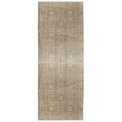 Tapis Khotan ancien, Tapis oriental fait à la main, doux, beige, brun, taupe, sur toute la surface