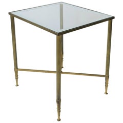 Midcentury Italian Brass and Glass Side Table in the Directoire Style