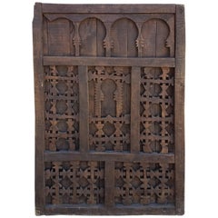 Vintage Agadir Brown Moroccan Door or Shutter