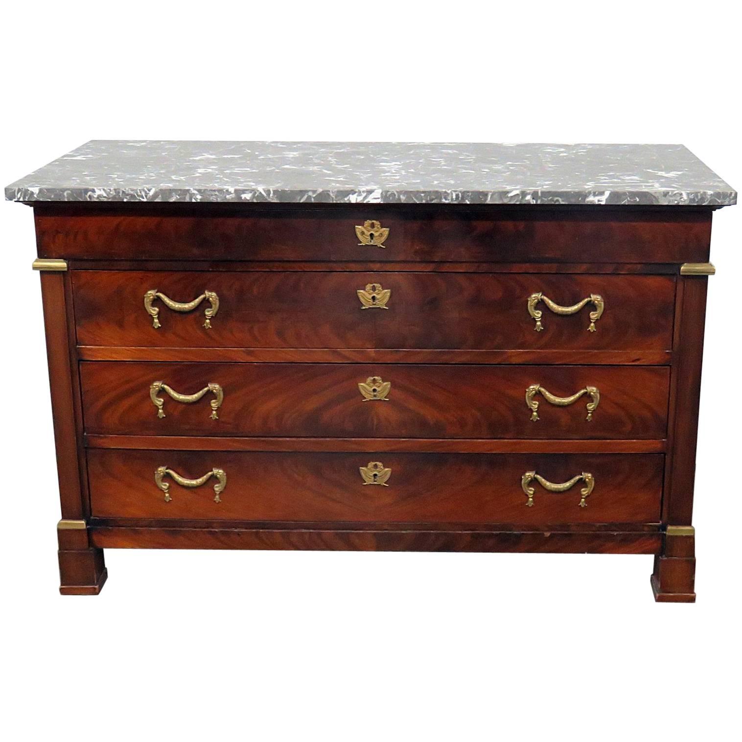 French Empire Style Marble-Top Commode