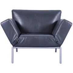 COR Designer Armchair Anthracite Grey Leather One Seat Modern Lounge