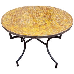 Moroccan Mosaic Table, Herrinbone Shape Pattern