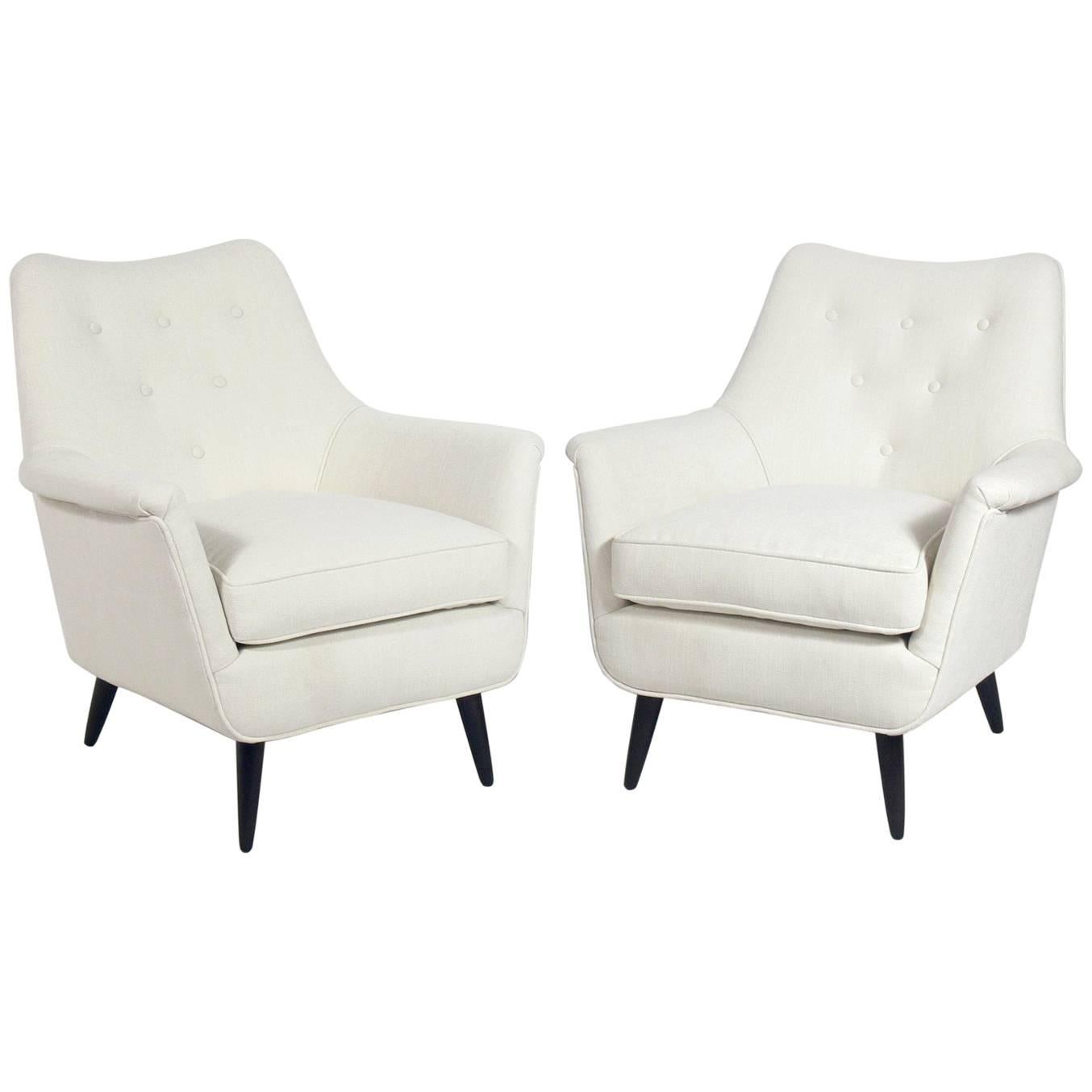Pair of Curvaceous Italian Lounge Chairs