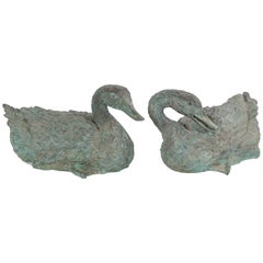 Pair of Vintage Brass Duck Sculptures, End of 20th Century