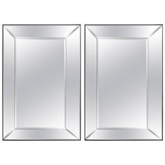 Pair of 5 Panel Beveled Mirrors