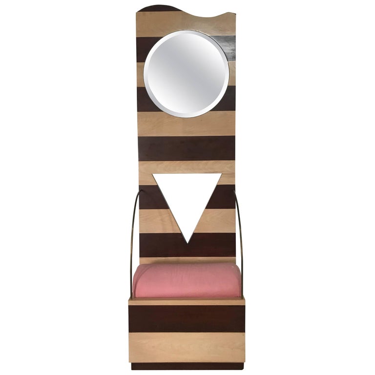 Post Modern Throne Or Entry Chair With Mirror