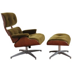 Mid-Century Modern Charlton Lounge Chair and Ottoman