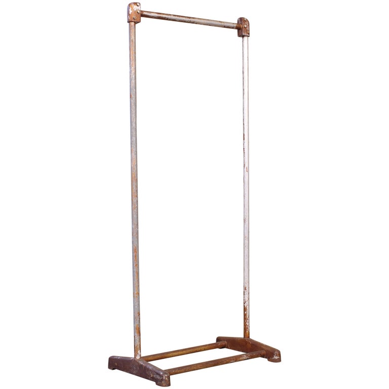 Vintage Clothing Stand, Distressed Garment Coat Rack Art Deco at 1stDibs