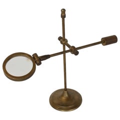 Antique Brass Magnifying Glass on Stand