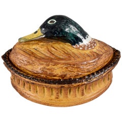 French Pillivuyt Trompe L'oeil Porcelain Duck in a Crust Pâté Terrine