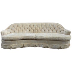 Dorothy Draper Inspired Hollywood Regency Curved Tufted Sofa