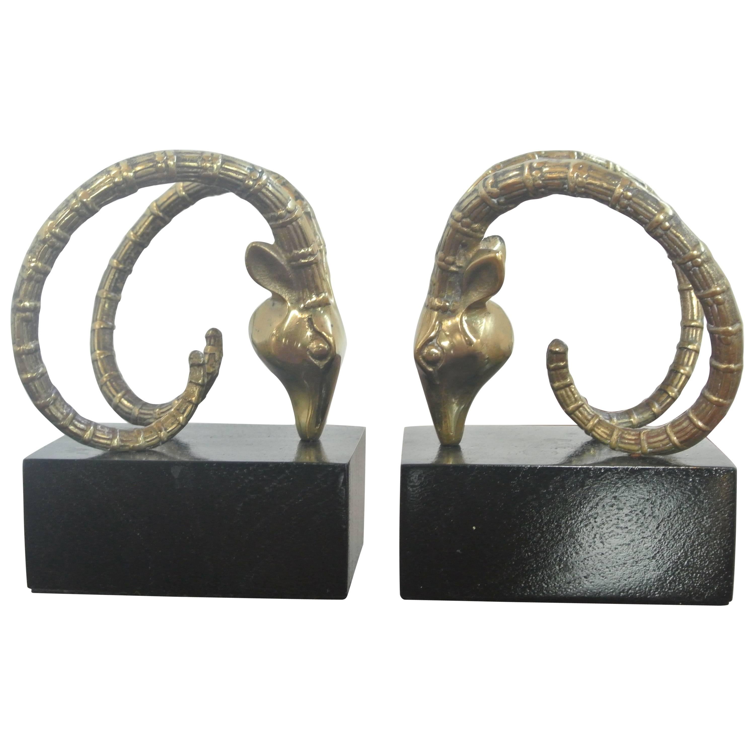 Ibex Bookends in the Manner of Alain Chervet For Sale