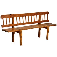 18th Century Country French Farmhouse Pine Bench