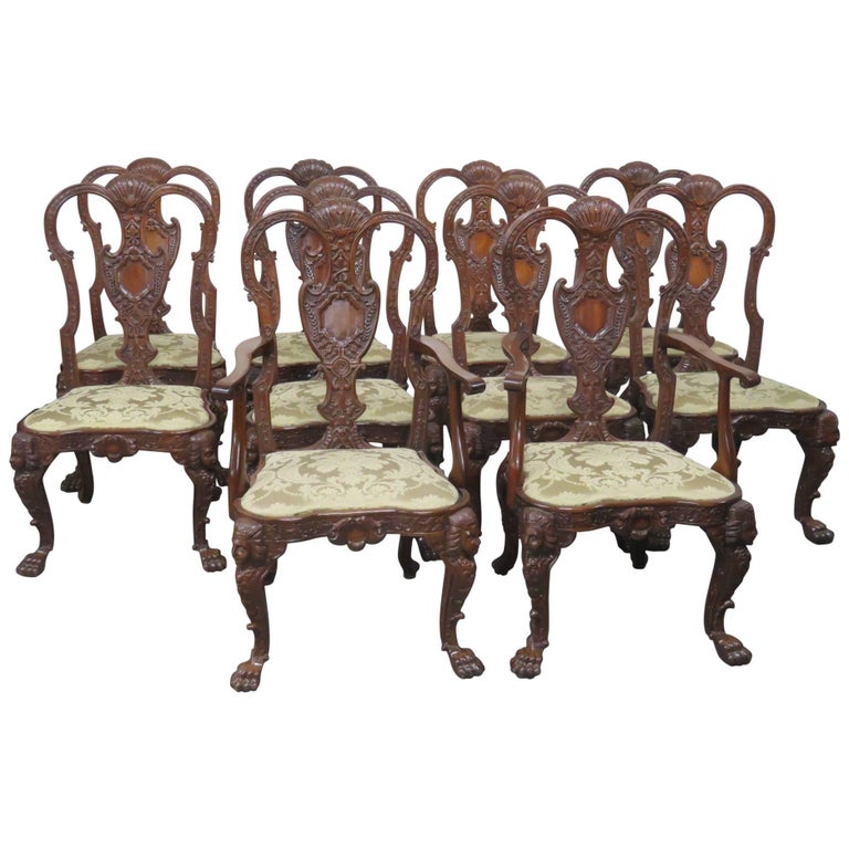 Set Of Ten Georgian Style Dining Chairs For At 1stdibs Set Of Ten Georgian Style Dining Chairs For