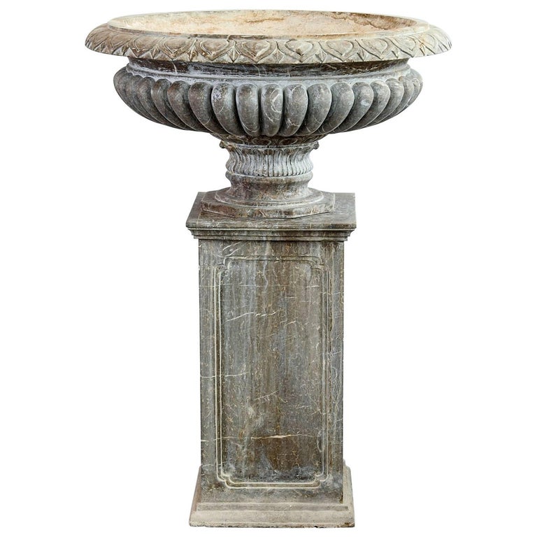Monumental Brown Marble Planter For Sale at 1stDibs