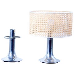 Vintage Pair of Aluminium Lamps, 1970s