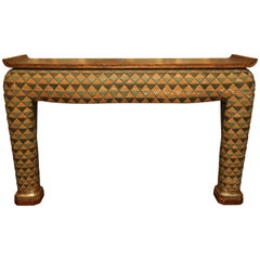 Unusual Asian Style Polychrome Plaster Console Table