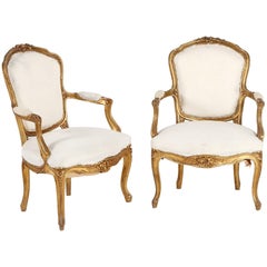 Pair of Armchairs Rococo Style