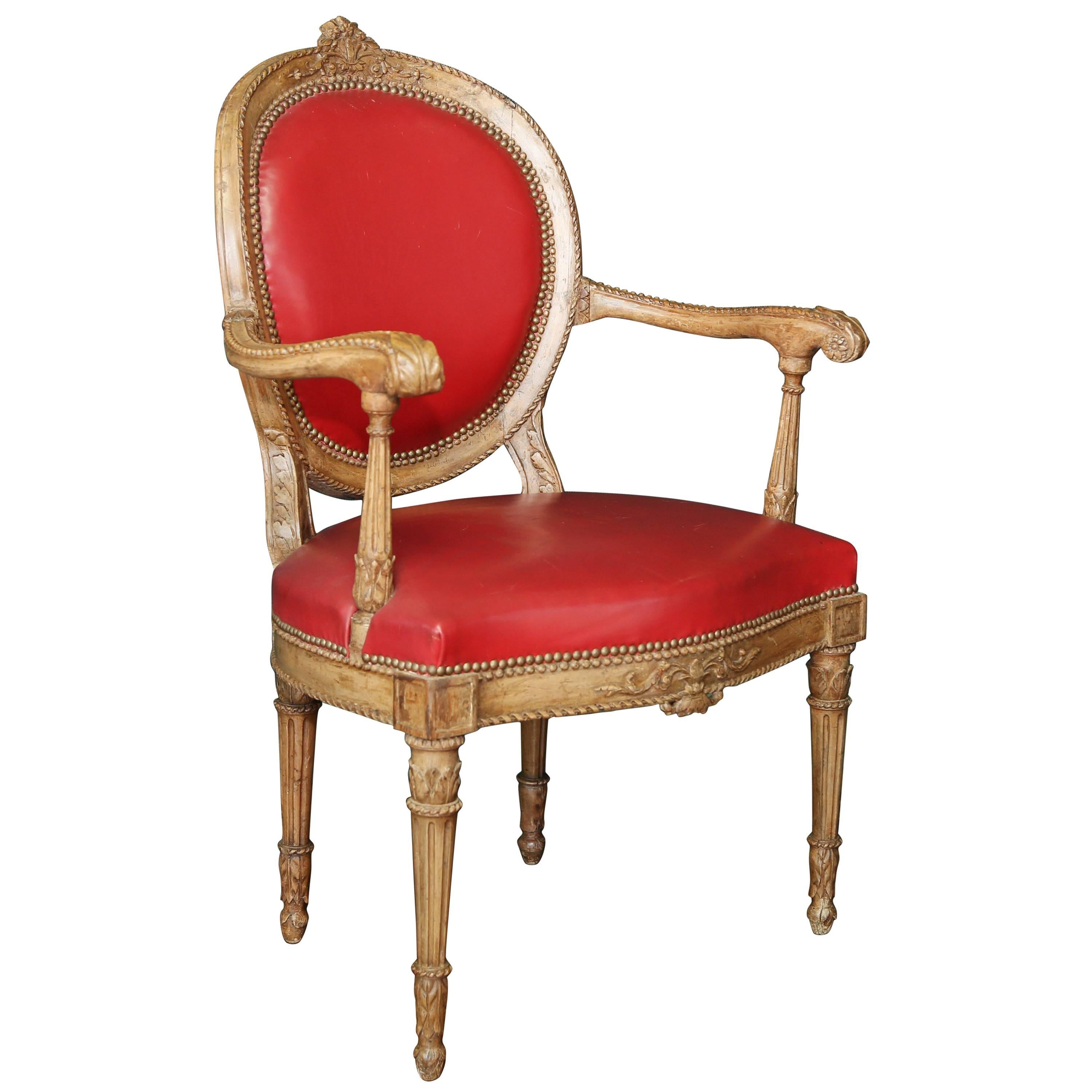 Louis XVI Period Oval Back Armchair For Sale