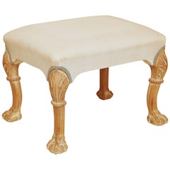 Chippendale Style Limed Mahogany Bench