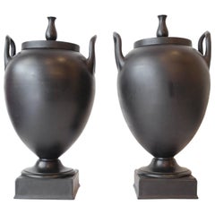 Pair of Large Basalt Vases, Wedgwood, circa 1900