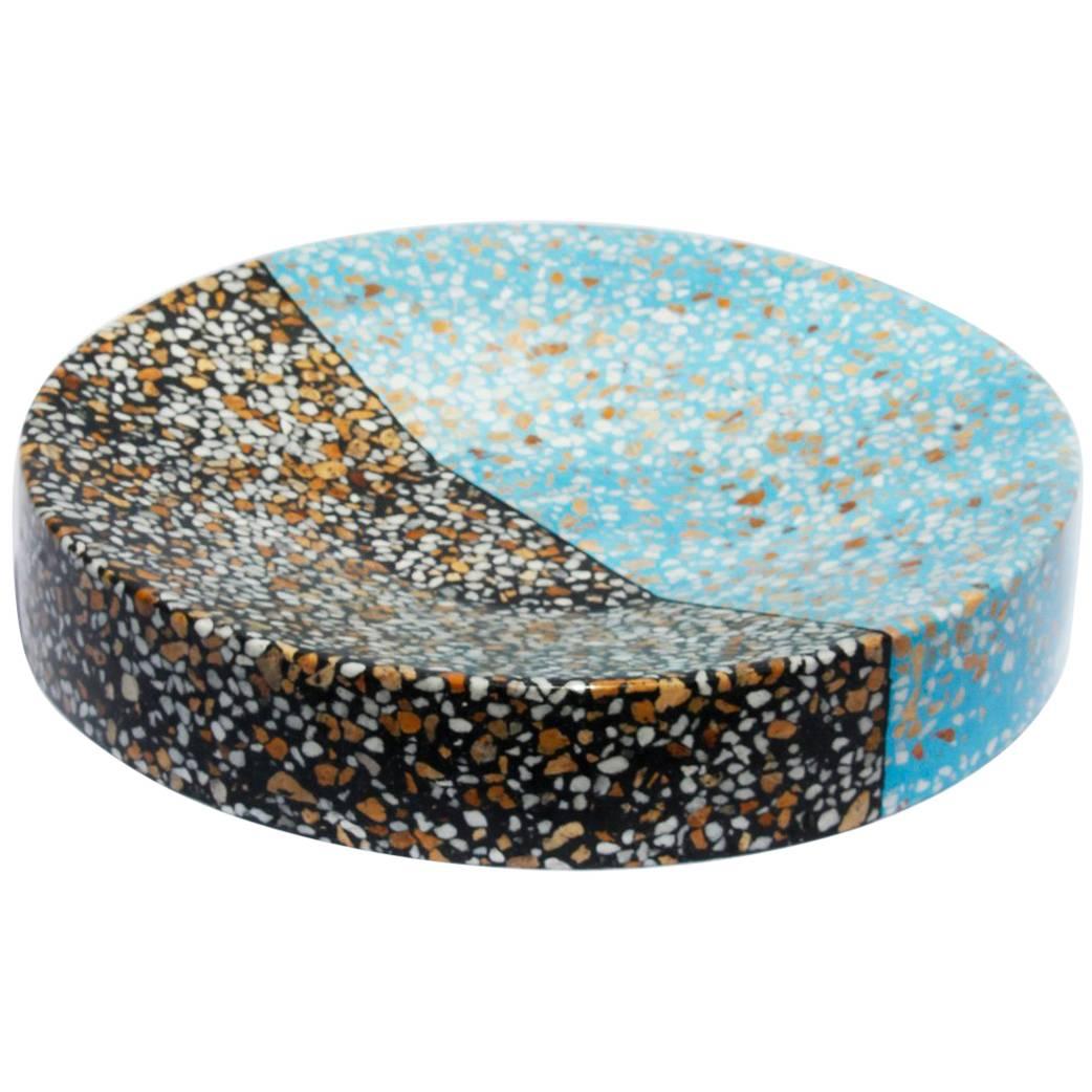 Fruit Bowl Multi-color Terrazzo Stone Contemporary Style (Long) For Sale