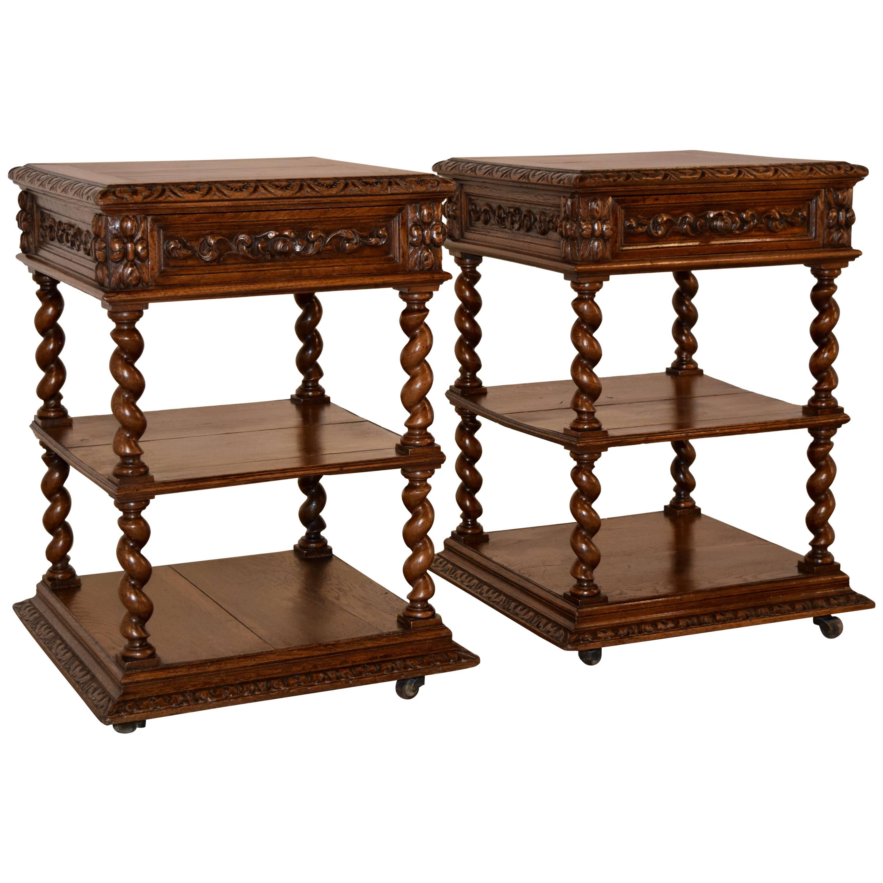 19th Century Pair of Carved Side Tables