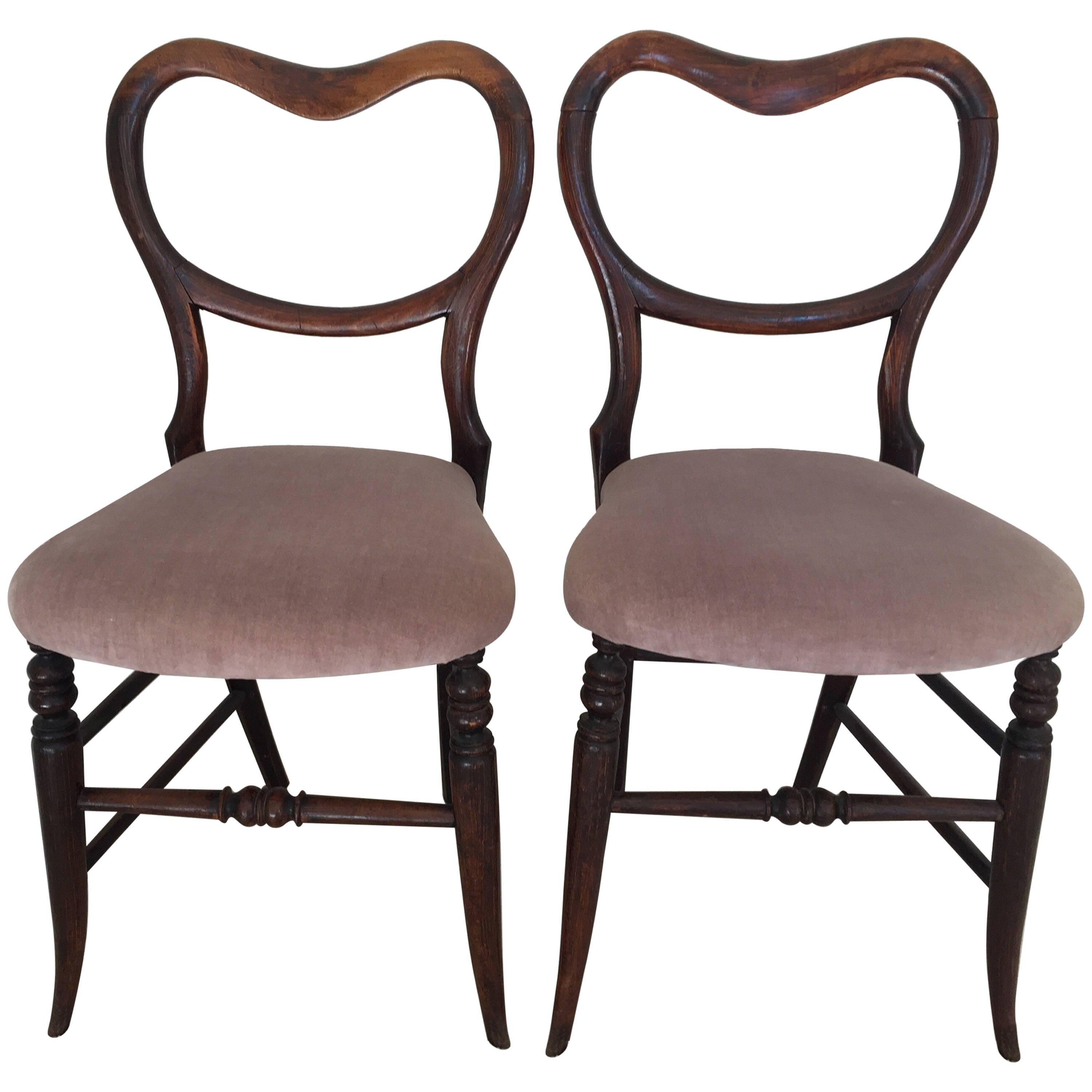 Pair of 19th Century Victorian Walnut Chairs