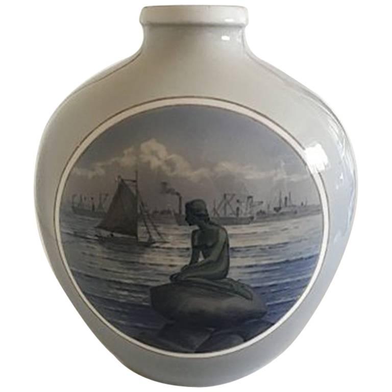 Royal Copenhagen Art Noueau Vase with Motif of the Little Mermaid  #2790/2535 For Sale at 1stDibs