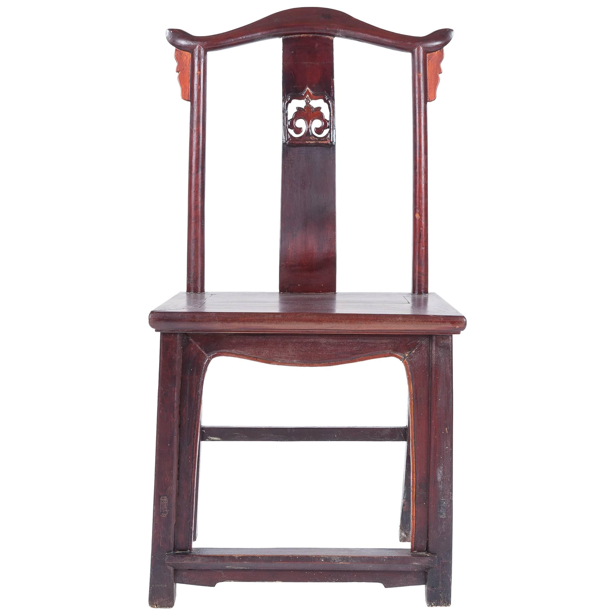 Antique Ming-Style Hardwood Chinese Chair, Late 19th Century For Sale