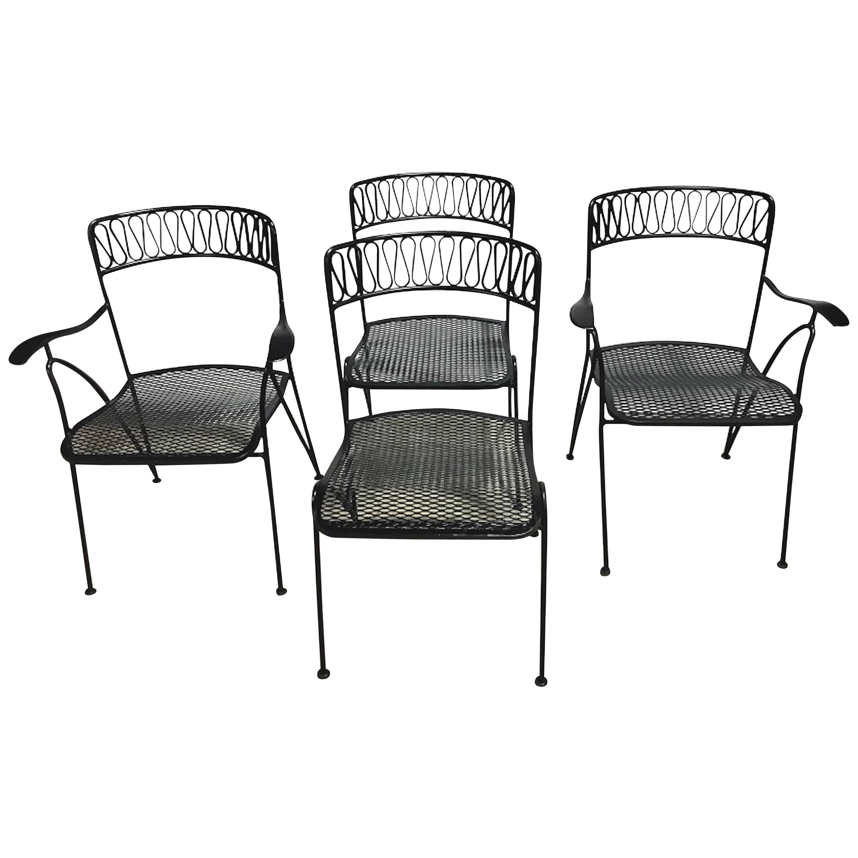 Four Salterini Ribbon Series Dining Chairs by Maurizio Tempestini, Restored