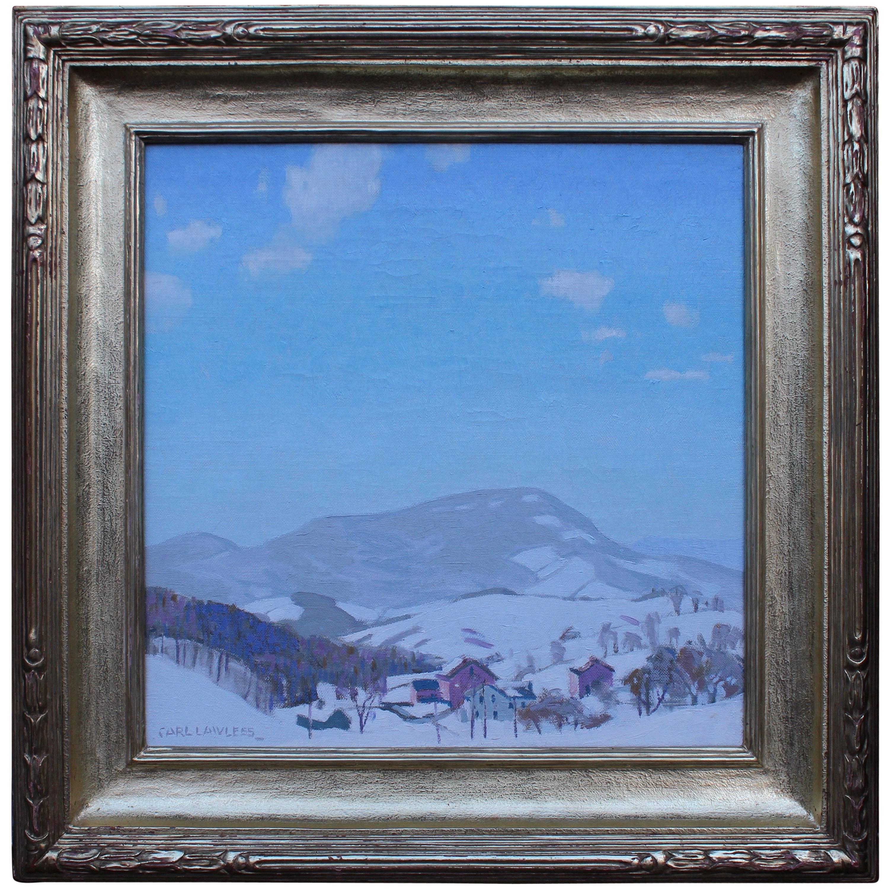 "Escena de montaña invernal" de Carl Lawless