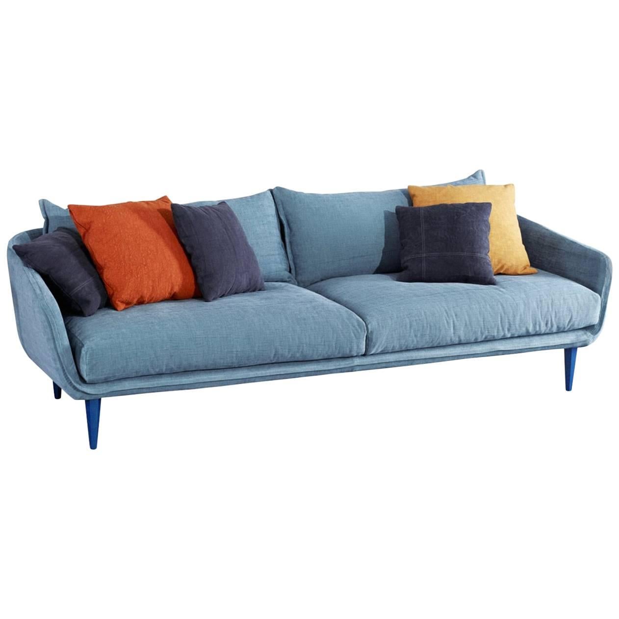 Dreisitziges Sofa ""Sister Ray" mit Gänseblümchen-Daunen-Kissen von Moroso für Diesel im Angebot