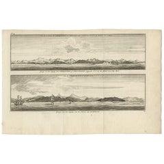 Antique Print of Zihuatanejo and the harbour of Acapulco by Anson (c.1760)
