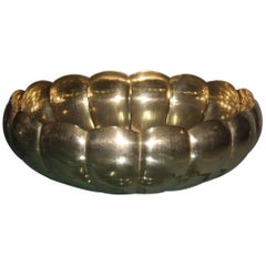 Large Bowl Brass Renzo Cassetti Italian Design 1970s, Hammered Brass