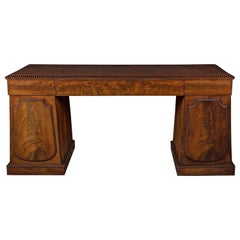 Regency Mahogany Break Front Pedestal Sideboard