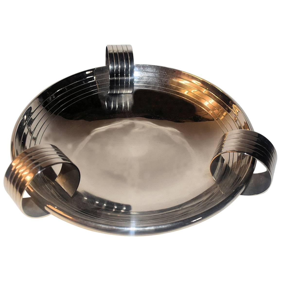 Superbly Stylish Art Deco Silver Plated Modernist Bowl