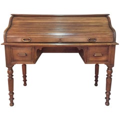 French Louis Philippe Walnut Cylinder Desk, 1850s