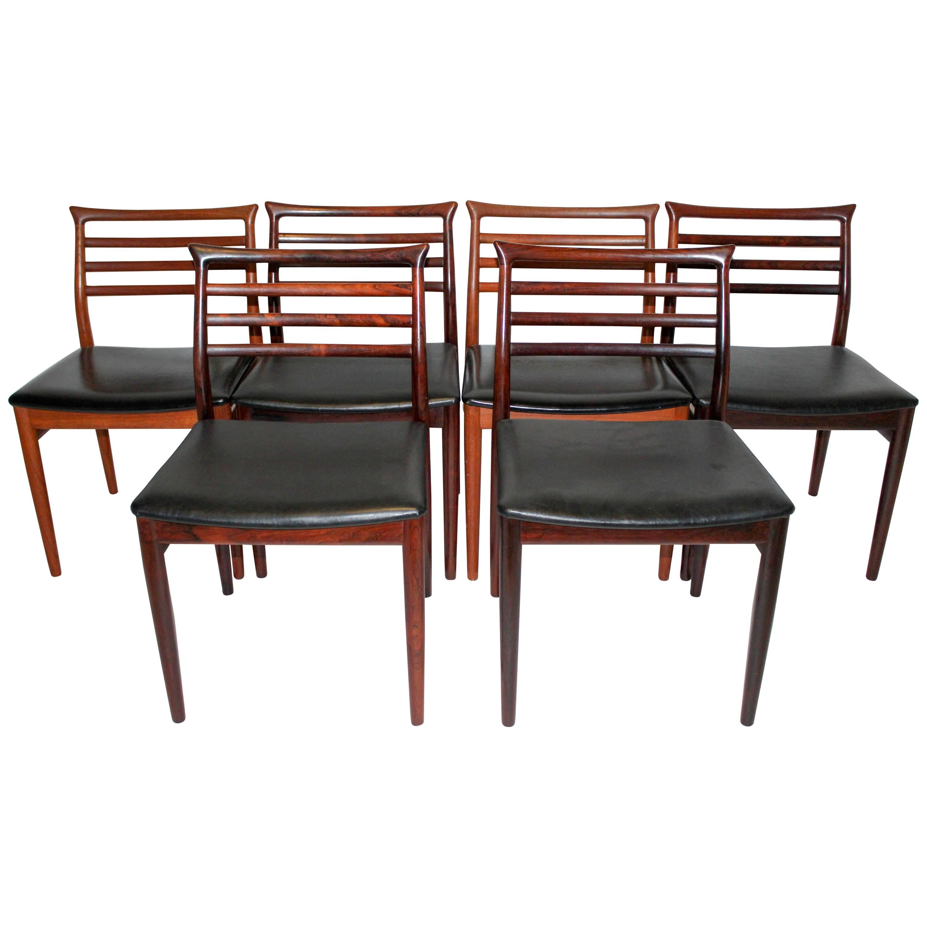Erling Torvits Rosewood Dining Chairs by Sorø Stolefabrik, Set of Six For Sale